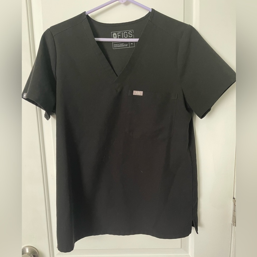 Figs Catarina scrub top medium black